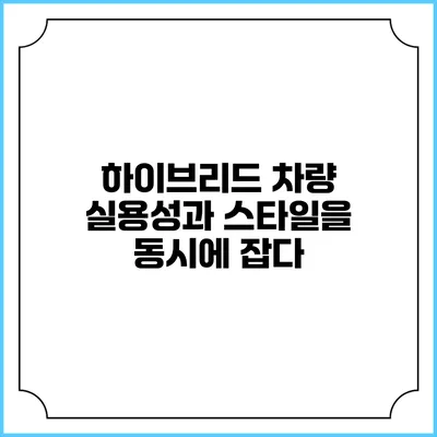 하이브리드 차량 실용성과 스타일을 동시에 잡다